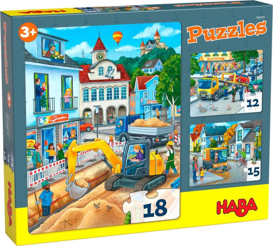 Haba legpuzzels In de Stad karton 3-delig