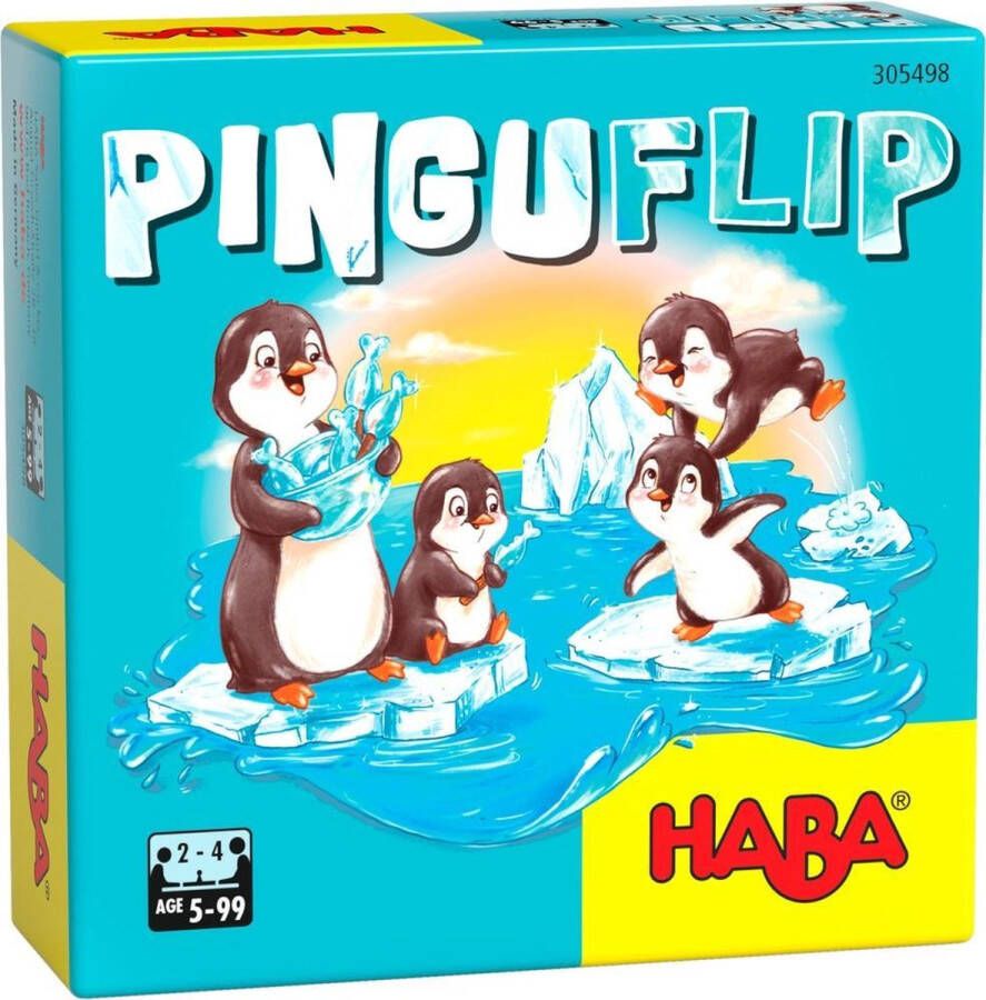 Haba gezelschapsspel Pinguflip junior karton hout 33-delig (NL)