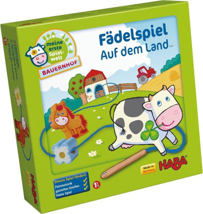 Haba Meine erste Spielwelt Bauernhof Fädelspiel Auf dem Land (Duits) = Frans 5895 Nederlands 5894