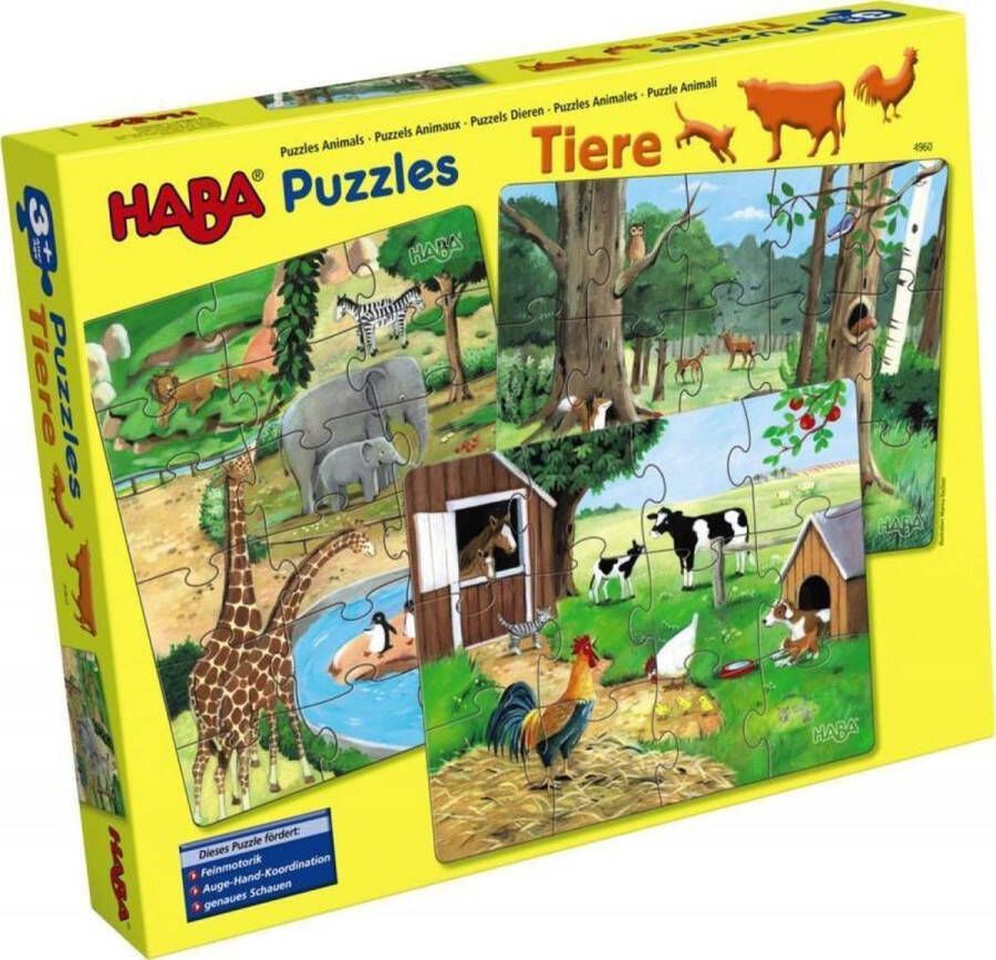 Haba legpuzzel Dieren 3-in-1 junior 45 stukjes