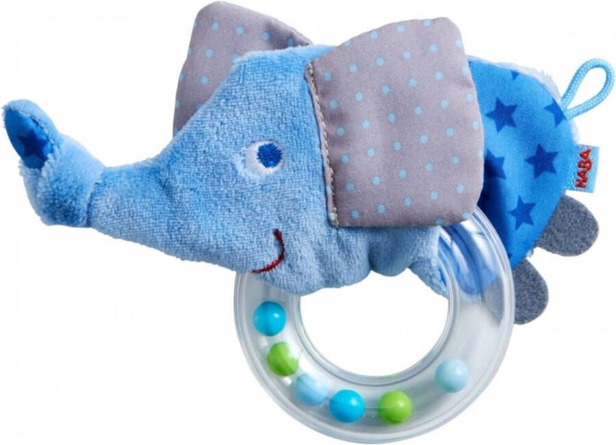 Haba Rammelaar Olifant 14 Cm Polyester Blauw 2-delig