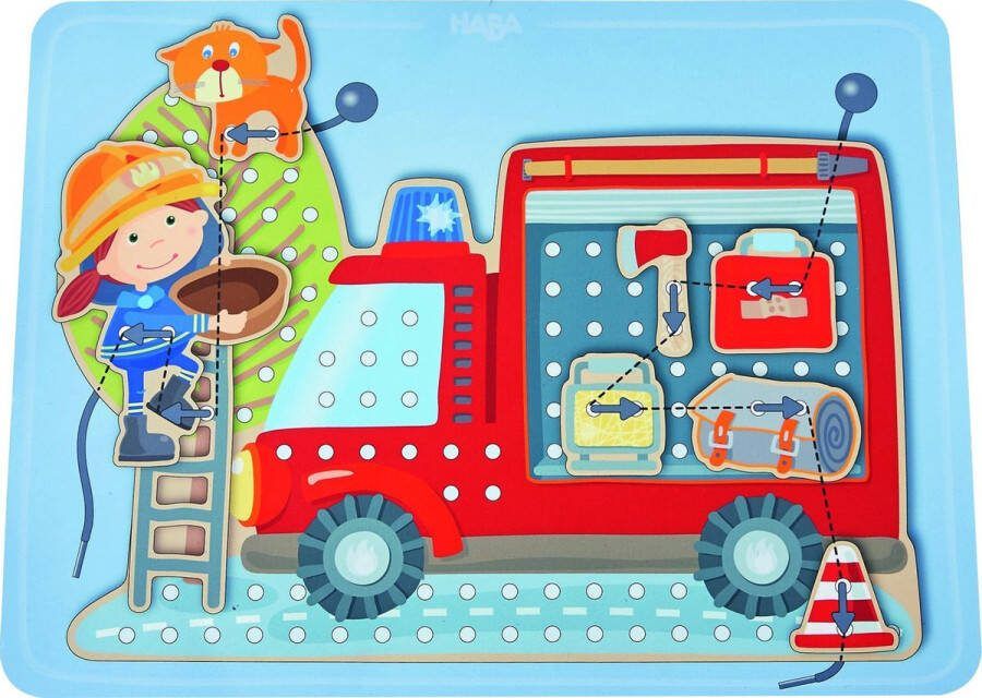 Haba rijgspel in actie junior hout 37 onderdelen
