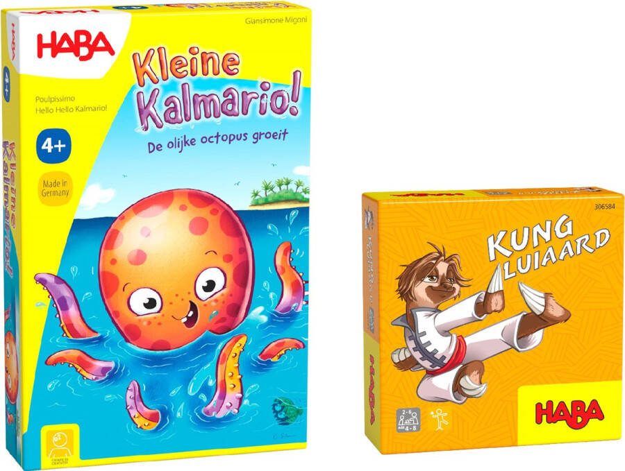 Haba Set van 2 spellen vanaf 4 jaar Kleine Kalmario + Kung Luiaard