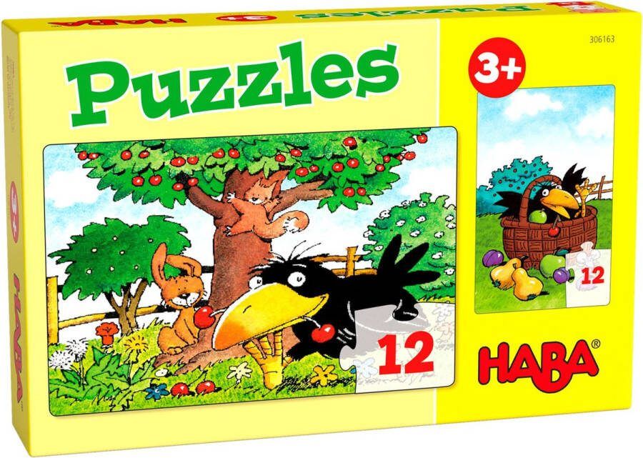 Haba Set van 6 legpuzzels 12 stuks: Leeuw Udo Boomgaard Meneer Egel