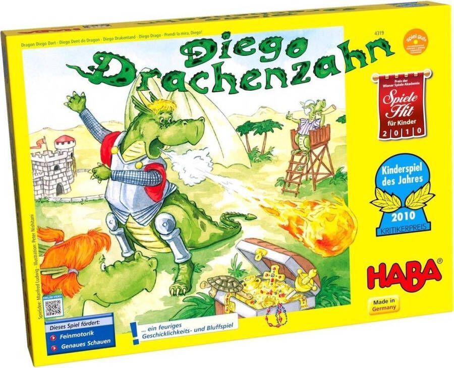 Haba Spel Diego Drakentand (Duitse verpakking met Nederlandse handleiding)