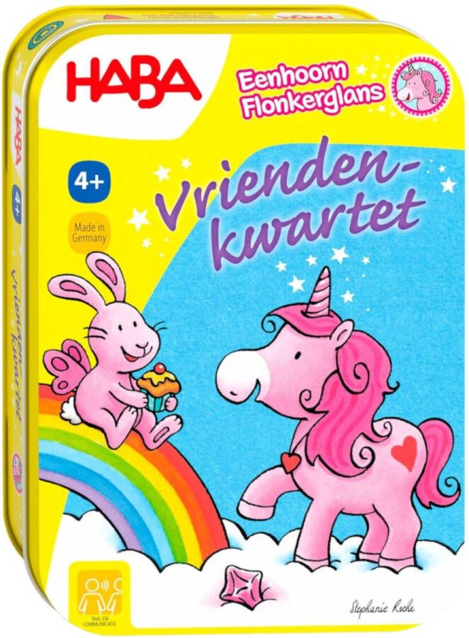Haba Mini Spel Eenhoorn Flonkerglas Vriendenkwartet (Nederlands)