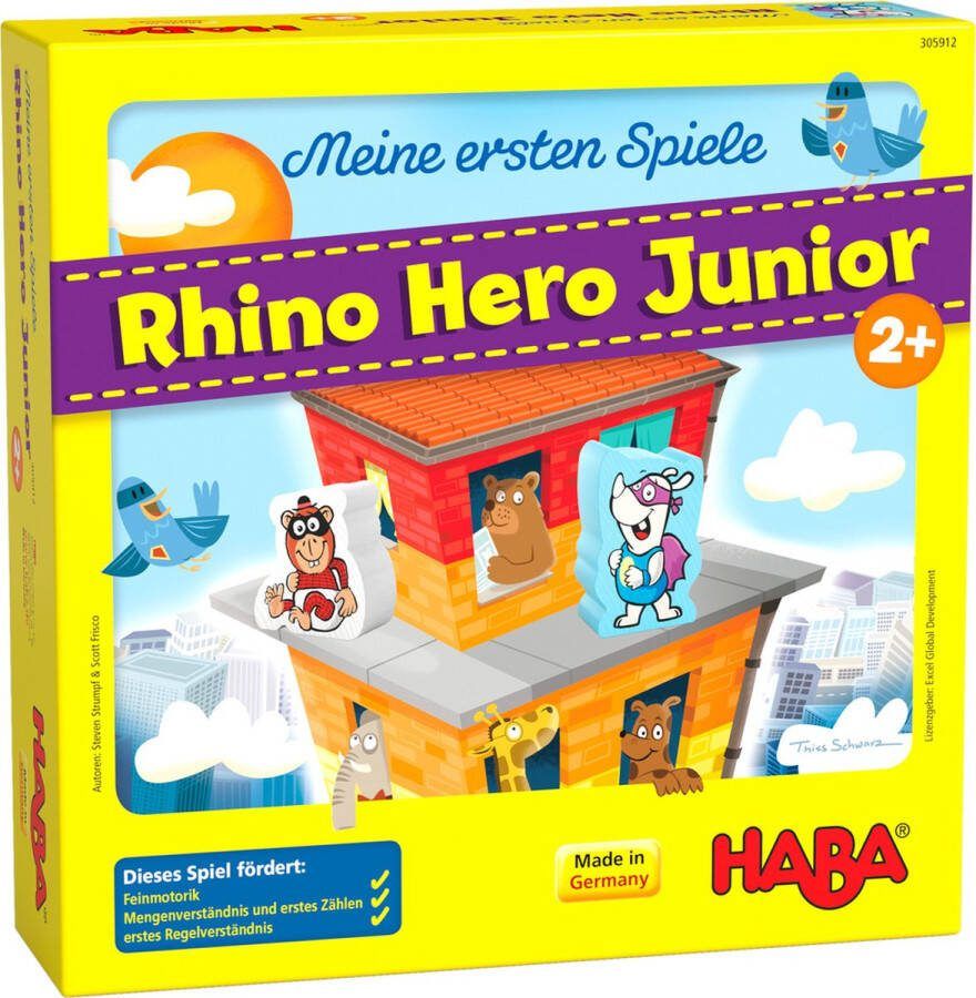Haba Spel Mijn Eerste Spellen Rhino Hero Junior (de) Karton hout 18-delig