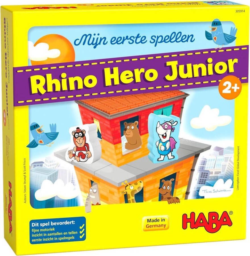 Haba spel Mijn eerste spellen Rhino Hero Junior (NL) karton hout 18-delig