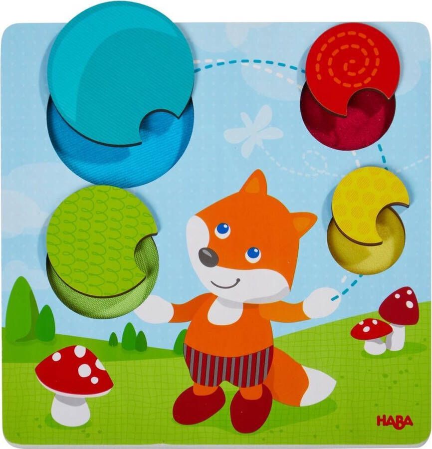 Haba voelpuzzel vos 25 x 25 cm polyester 5-delig