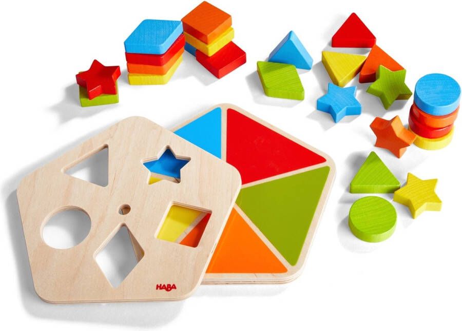 Haba vormenpuzzel 19 x 19 cm hout 26-delig