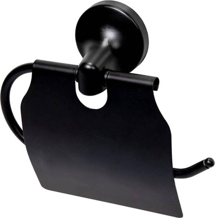 Haceka Aspen toiletrolhouder met klep 16x4 6x13 6cm zwart