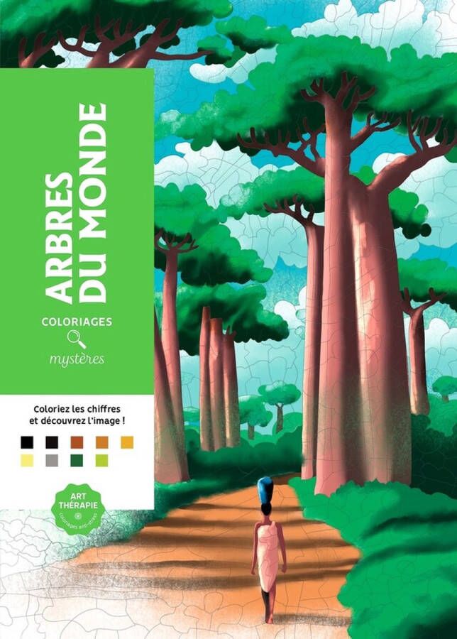 Hachette heroes Coloriages Mystères Arbres du Monde Kleuren op Nummer kleurboek hachette