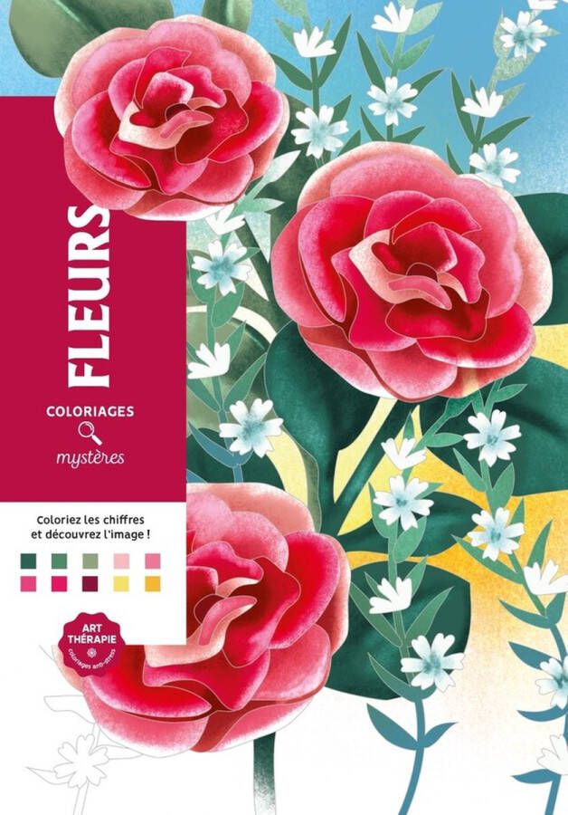 Hachette heroes Coloriages Mystères Fleurs Kleuren op nummer kleurboek voor volwassenen Hachette