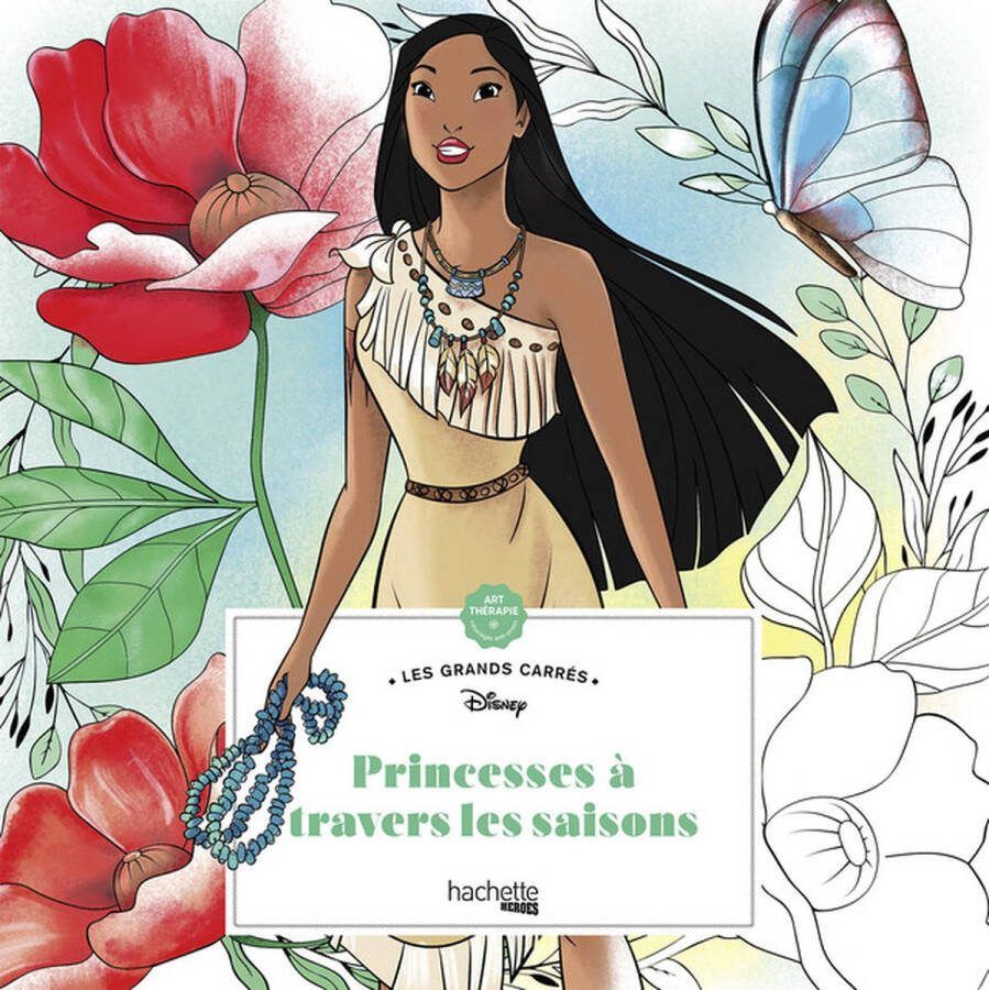 Hachette heroes Disney Les Grands Carrés Disney Princesses à travers les saisons Kleurboek voor volwassenen