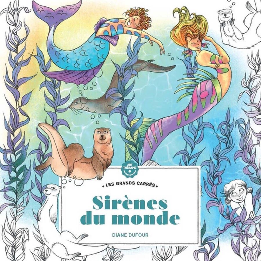 Hachette heroes Les Grands Carrès Sirènes du Monde hachette Kleurboek voor volwassenen