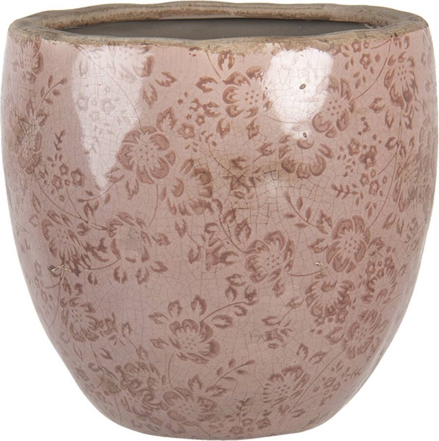 HAES deco Bloempot Ø 20x19 cm Roze Keramiek Rond Bloemen Bloempot binnen Plantenpot Plant pot