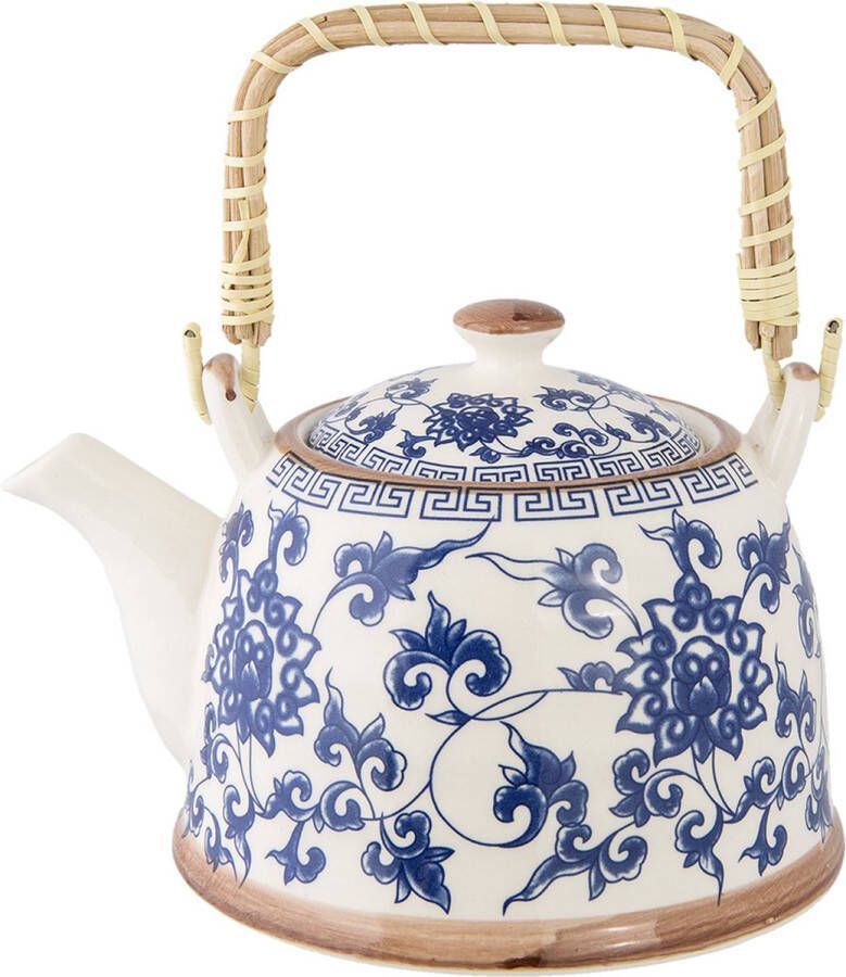 HAES deco Chinese Theepot Porselein Chinese Bloemen Theepot 700 ml Traditioneel Theeservies Theekan