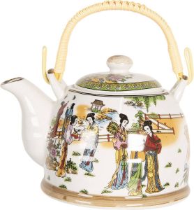 HAES deco Chinese Theepot Porselein Chinese Vrouwen Theepot 800 ml Traditioneel Theeservies Theekan