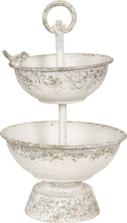 HAES deco Etagère 1 laags formaat Ø 21x36 cm kleur Wit van Metaal Taartplateau Serveerschaal Fruitschaal