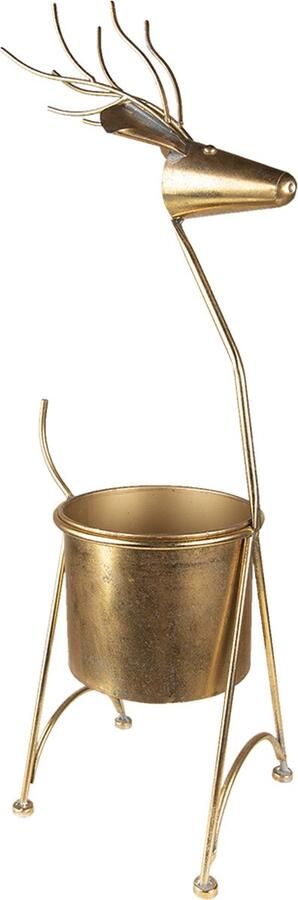 HAES deco Bloempot Ø 22x78 cm Goudkleurig Metaal Rendier Plantenstandaard Metaal Pot Decoratie Pot