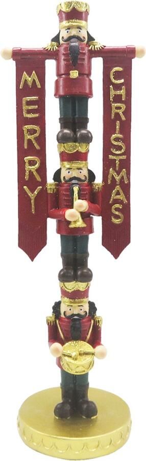 HAES deco Kerst Notenkraker Kleur Rood Formaat 10x8x30 cm Materiaal Polyresin Notenkraker Figuur Notenkraker Soldaat Kerstfiguur Kerstdecoratie