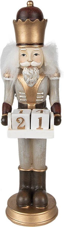 HAES deco Kerst Notenkraker Kleur Grijs Formaat 7x7x22 cm Materiaal Polyresin Notenkraker Figuur Notenkraker Soldaat Kerstfiguur Kerstdecoratie