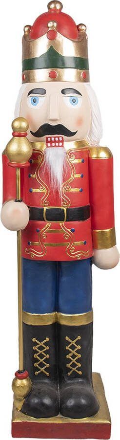 HAES deco Kerst Notenkraker Kleur Rood Formaat 24x24x120 cm Materiaal Polyresin Notenkraker Figuur Notenkraker Soldaat Kerstfiguur Kerstdecoratie