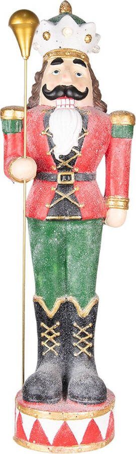 HAES deco Kerst Notenkraker Kleur Rood Formaat 28x20x89 cm Materiaal Polyresin Notenkraker Figuur Notenkraker Soldaat Kerstfiguur Kerstdecoratie