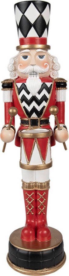 HAES deco Kerst Notenkraker Kleur Rood Formaat 9x9x33 cm Materiaal Polyresin Notenkraker Figuur Notenkraker Soldaat Kerstfiguur Kerstdecoratie