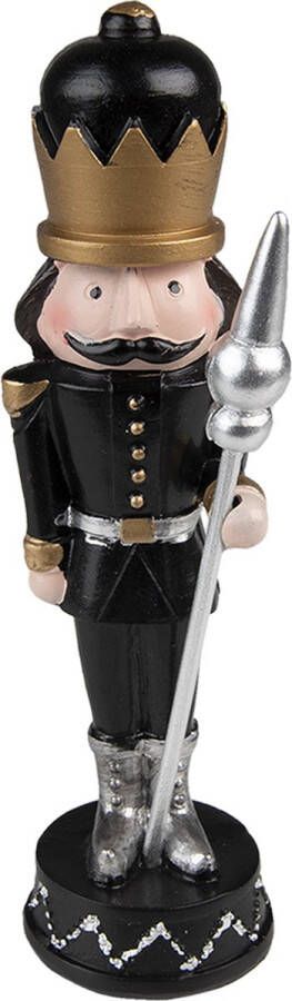 HAES deco Kerst Notenkraker Kleur Zwart Formaat 5x5x17 cm Materiaal Polyresin Notenkraker Figuur Notenkraker Soldaat Kerstfiguur Kerstdecoratie