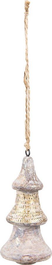 HAES deco Kersthanger Ornament Formaat Ø 6x13 cm Kleur Goudkleurig Materiaal Hout Kerstversiering Kerstdecoratie Decoratie Hanger Kerstboomversiering