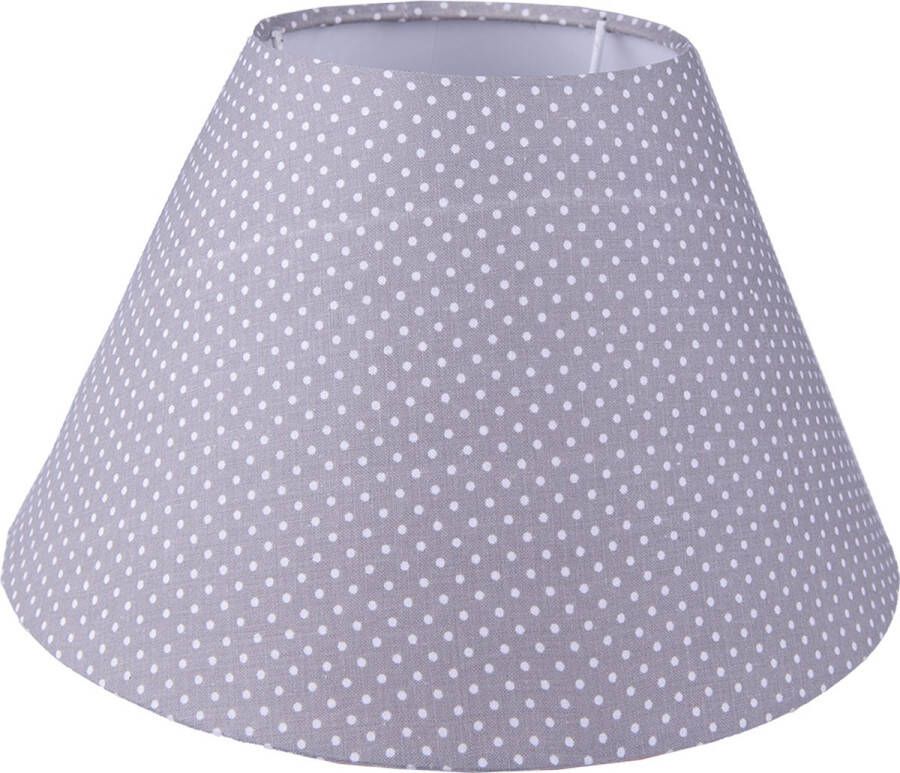 HAES deco Lampenkap Natural Cosy grijs met witte stippen bedrukt formaat Ø 26x15 cm voor Fitting E27 Tafellamp Hanglamp