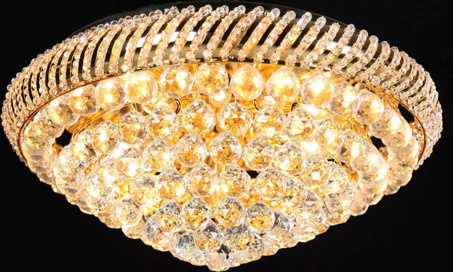 HAES deco Plafondlamp Kristal Ø 60x25 cm Transparant Ijzer Rond Plafonniere Kroonluchter