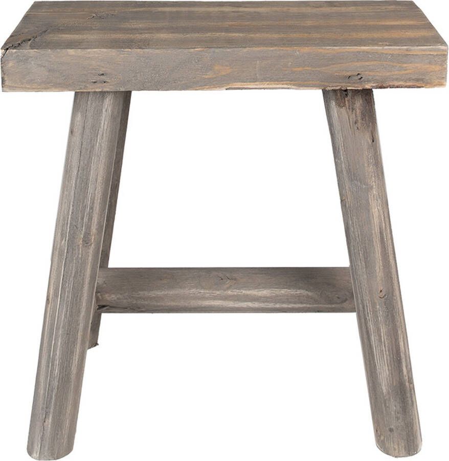 HAES deco Plantentafel 38x18x38 cm Bruin Hout Kruk Plantenstandaard Plantenbankje Plantenplateau HS6H2359