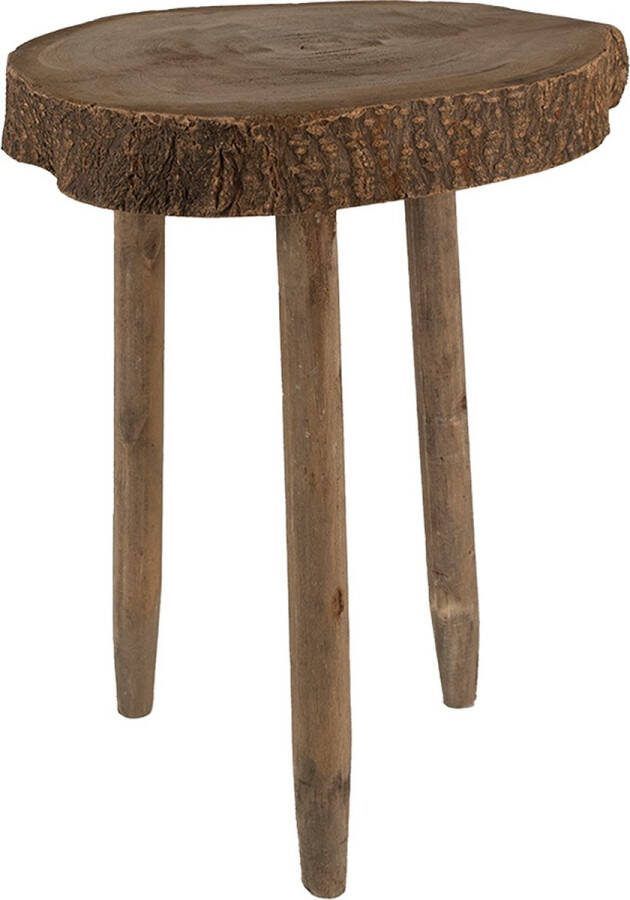 HAES deco Plantentafeltje Ø 24x36 cm Bruin Hout Plantenstandaard Plantenbankje Plantenplateau HS6H2221