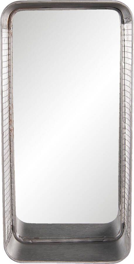 HAES deco Rechthoekige Spiegel Industrieel Kleur Grijs Formaat 28x15x57 cm Materiaal Metaal Glas Wandspiegel Spiegel Rechthoek