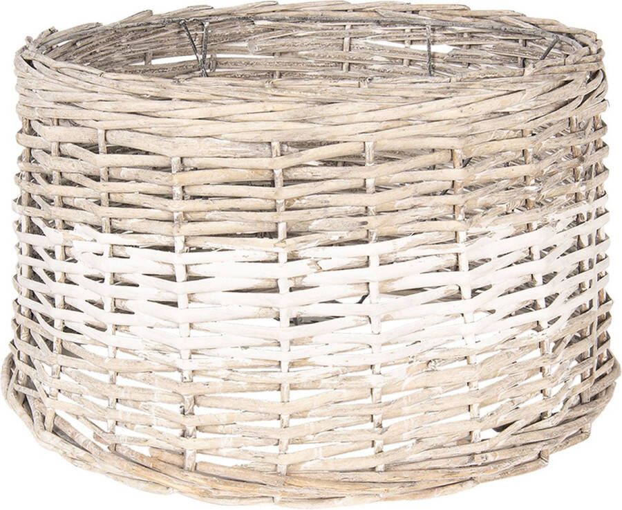HAES deco Rotan Lampenkap Natural Cosy bruin rotan gevlochten met witte band formaat Ø 45x27 cm voor Fitting E27 Tafellamp Hanglamp