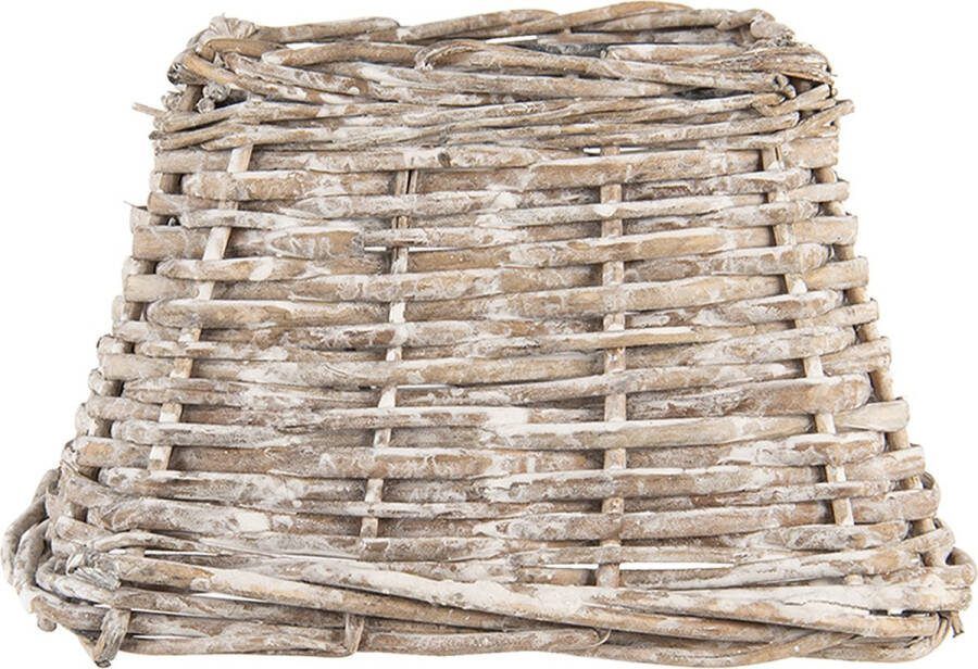 HAES deco Rotan Lampenkap Natural Cosy bruin vierkant rotan gevlochten formaat 21x21x14 cm voor Fitting E27 Tafellamp Hanglamp