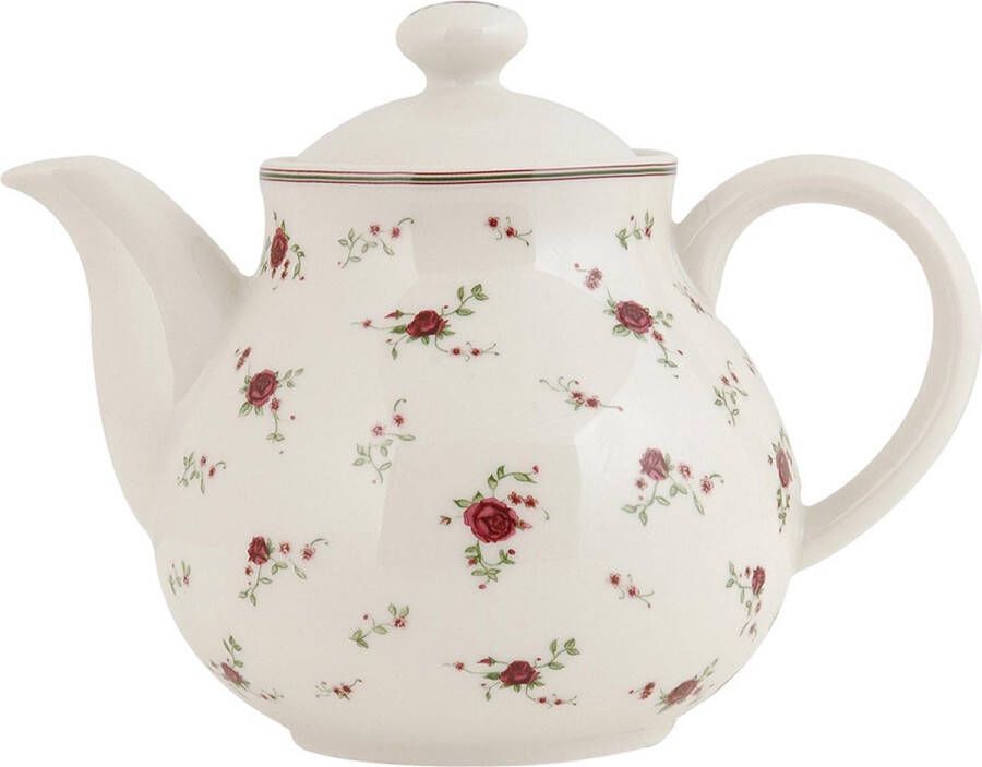 HAES deco Theepot Porselein La Petite Rose Theepot 1200 ml Traditioneel Theeservies Theekan