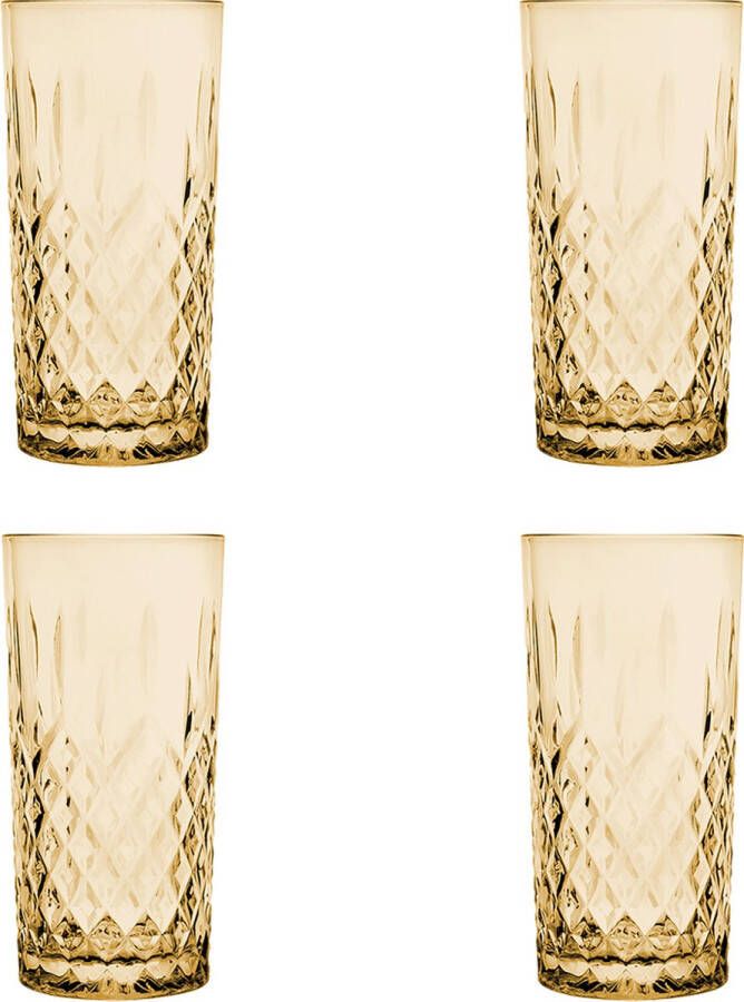 HAES deco Waterglas Drinkglas set van 4 glazen inhoud glas 280 ml formaat glas Ø 7x15 cm Waterglazen Drinkglazen