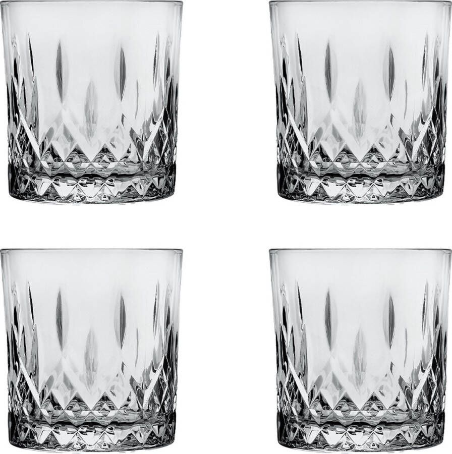 HAES deco Waterglas Drinkglas set van 4 glazen inhoud glas 280 ml formaat glas Ø 8x9 cm Waterglazen Drinkglazen