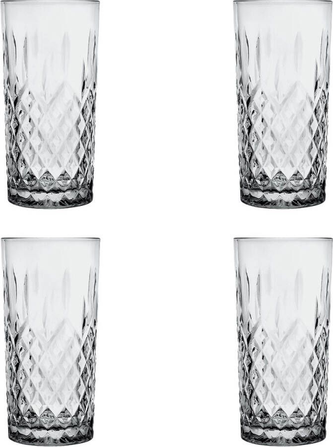 HAES deco Waterglas Drinkglas set van 4 glazen inhoud glas 300 ml formaat glas Ø 7x15 cm Waterglazen Drinkglazen