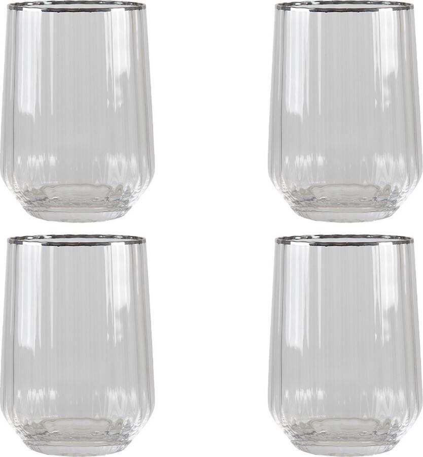 HAES deco Waterglas Drinkglas set van 4 glazen inhoud glas 400 ml formaat glas Ø 8x11 cm Waterglazen Drinkglazen
