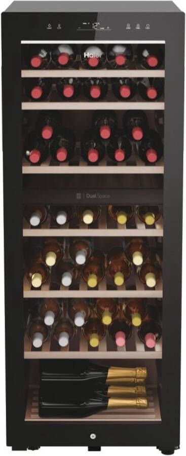 Haier Wine Bank 50 Serie 7 HWS77GDAU1 Compressorwijnkoeler Vrijstaand Zwart 77 fles(sen)