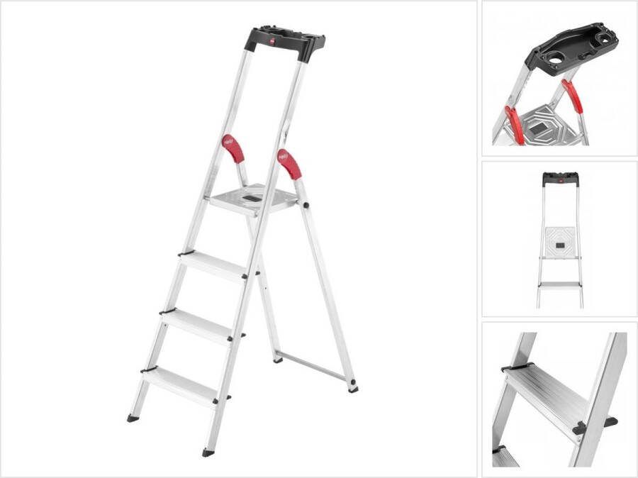 Hailo Trapladder L60 EN 131 met multifunctionele schaal en scharnierbescherming tot 150 kg div. varianten