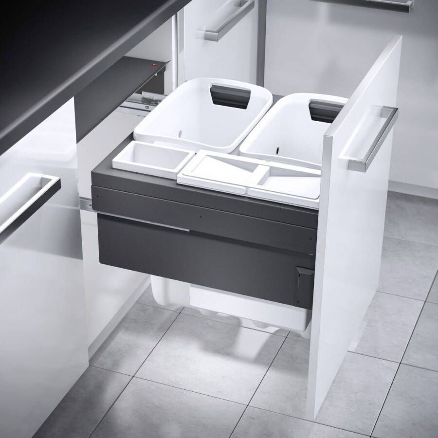 Doeco Hailo Laundry-Carrier 60cm 2x33 1x12 1x2.5 d.grijs Voor kastladen