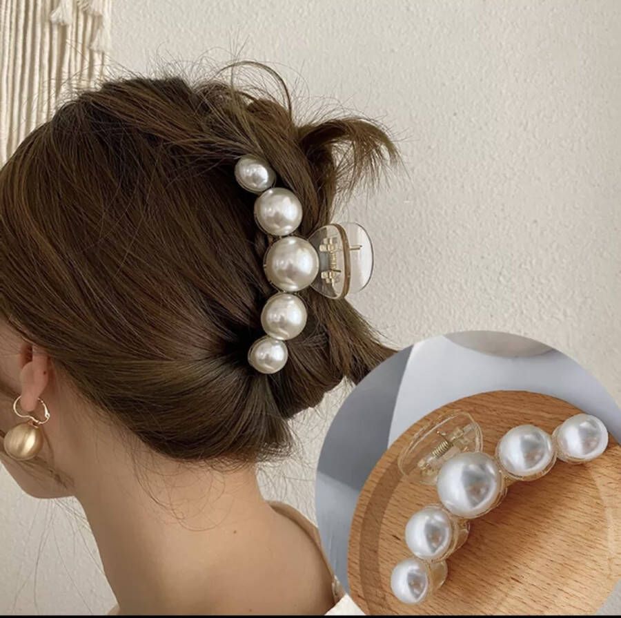 Hair Essentials Luxe Haarklem met Parels Haarclip Haarspeld Haaraccessoires Bruiloft