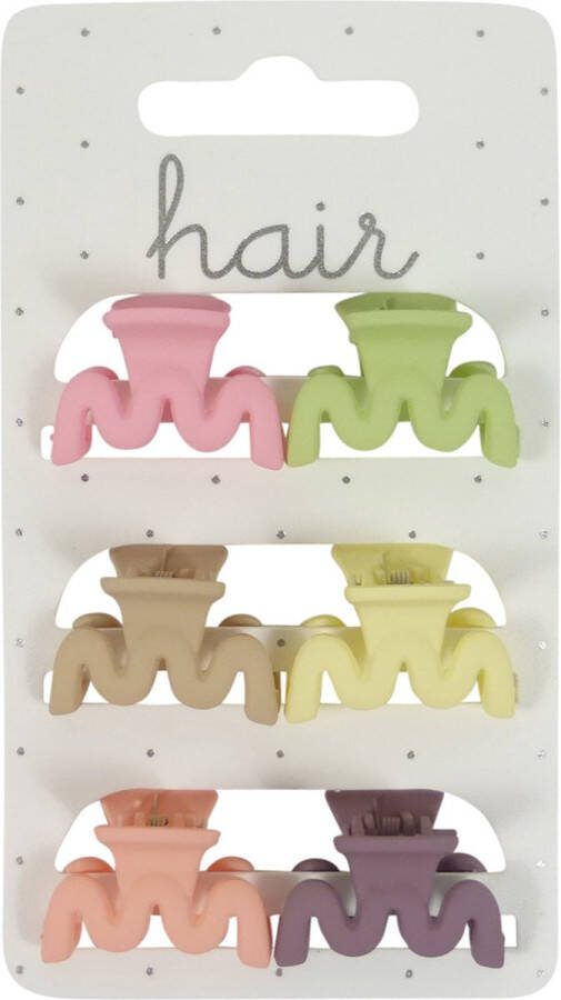 Hair Haarklem Kappersklem Golfmodel 2.5cm Mat Finish Pastel Tinten