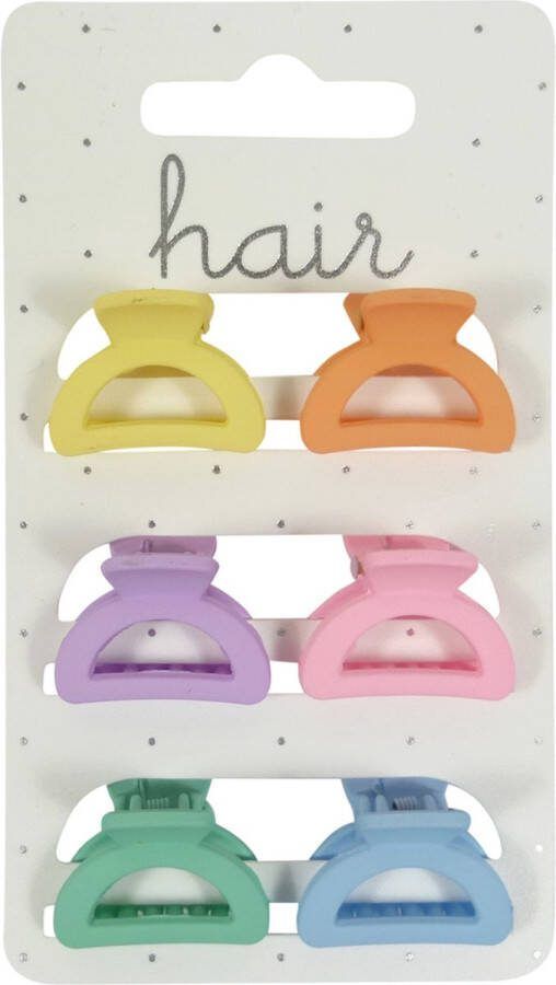 Hair Haarklem Kappersklem Open Half Rond 2.5cm Mat Finish Lichte Bright Tinten