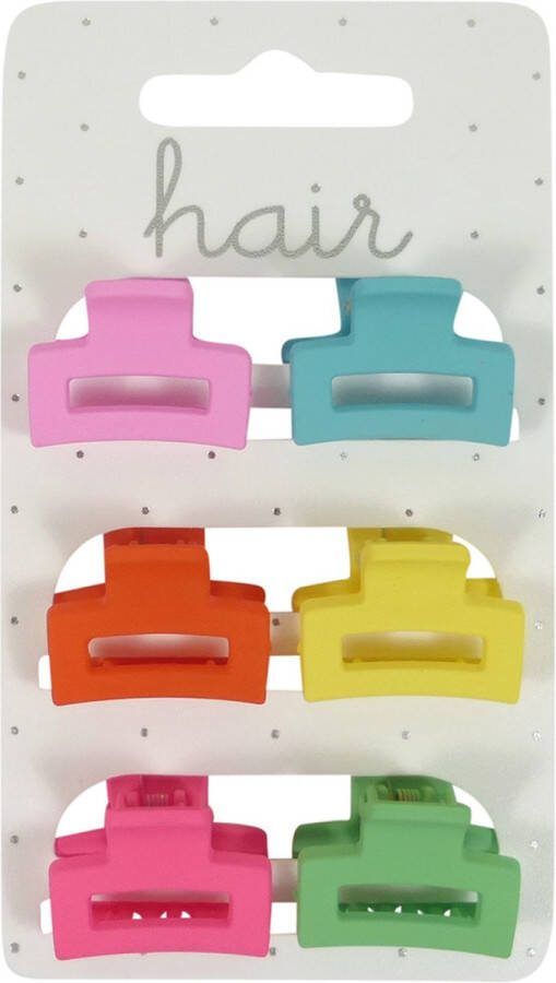Hair Haarklem Kappersklem Open Rechthoek 2.5cm Mat Finish Bright Tinten